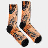 Die Drachen Krieg Orangen Himmel Socken (Rechts)