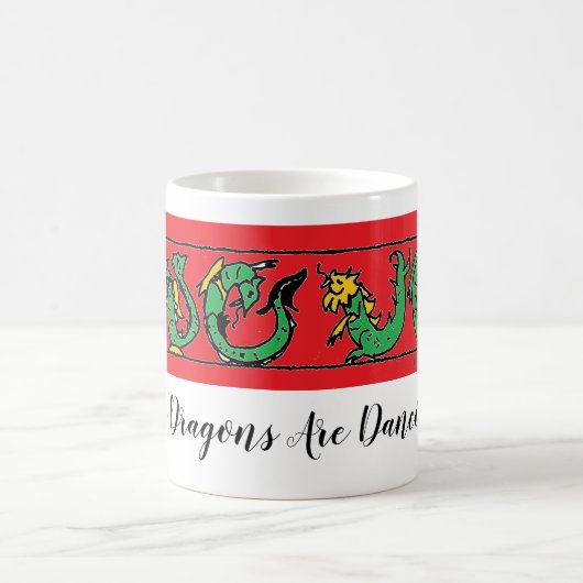 Die Drachen tanzen! Kaffeetasse (Mittel)