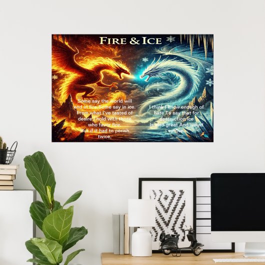 Die Drachen von Feuer und Eis Poster (Heimbüro)