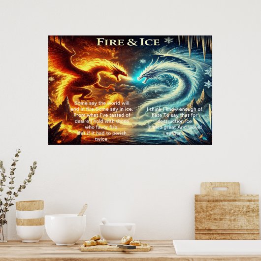 Die Drachen von Feuer und Eis Poster (Küche)