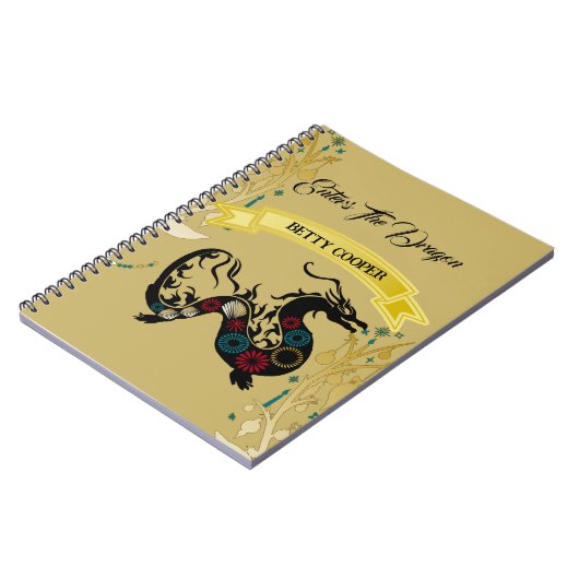 Die Drachendekorationsschule für Blumenmotive Notizblock (Linke Seite)