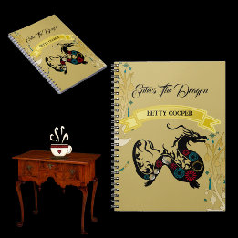 Die Drachendekorationsschule für Blumenmotive Notizblock