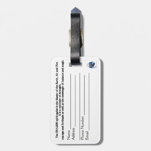 Die Dragon Connection Gepäckmarke Gepäckanhänger (Rückseite vertikal)