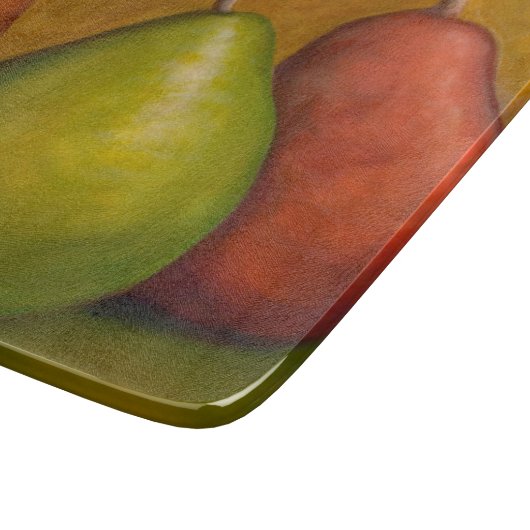 "Die drei Amigos" Lebendiges Birnentrio Schneidebrett (Ecke)