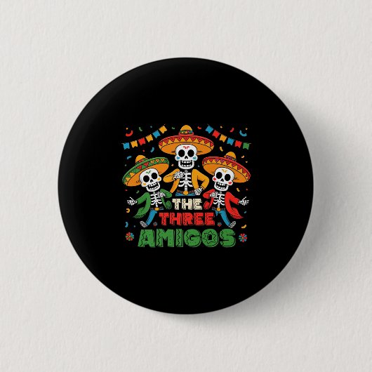 Die drei Amigos mexikanisch Cinco de Mayo Premium  Button (Vorderseite)
