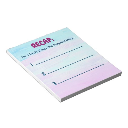 Die drei besten Dinge im Notepad Notizblock (angewinkelt)