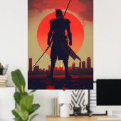 Die drei Farben des japanischen Kriegers Samurai Poster (Heimbüro)