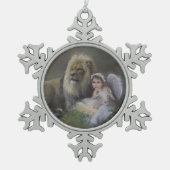 Die drei gesegneten schneeflocken Zinn-Ornament (Vorderseite)