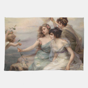 Die drei Gnaden von Edouard Bisson Geschirrtuch