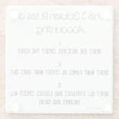 "Die drei goldenen Rechnungslegungsregeln" Glasuntersetzer (Rückseite)