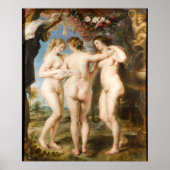 Die drei Graces von Peter Paul Rubens um 1635 Poster (Vorne)