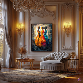 Die drei Graden der gestetteten Glasmosaike Leinwanddruck