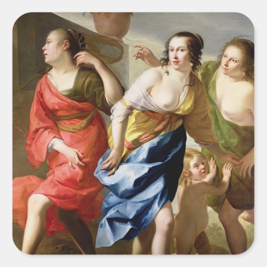 Die drei Graden Quadratischer Aufkleber (Vorderseite)