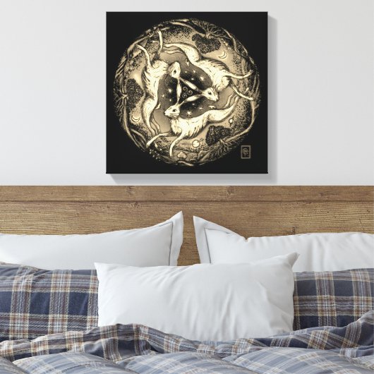 Die drei Hasen Leinwanddruck (Insitu (Schlafzimmer))