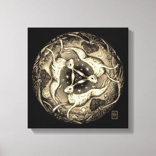 Die drei Hasen Leinwanddruck (Vorderseite)