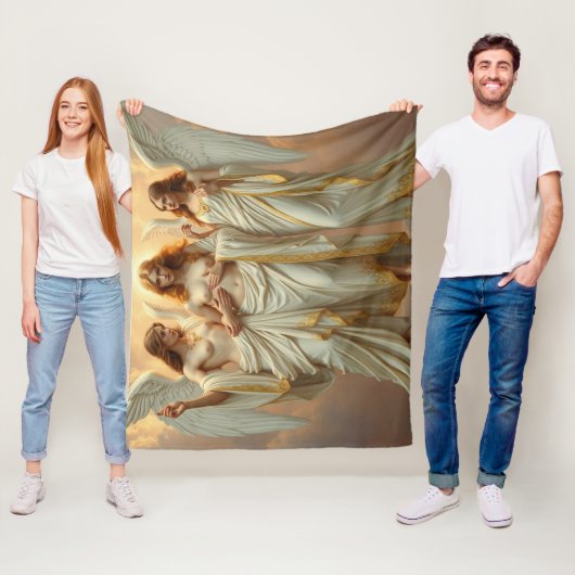 „Die drei heiligen Schutzengel“ Fleecedecke (Beispiel)