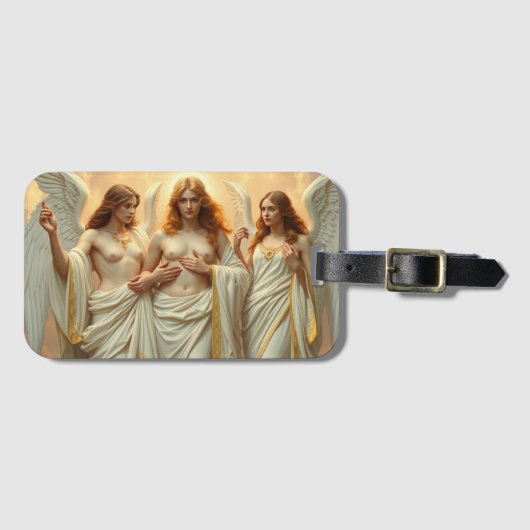 „Die drei heiligen Schutzengel“ Gepäckanhänger (Vorderseite (Horizontal))