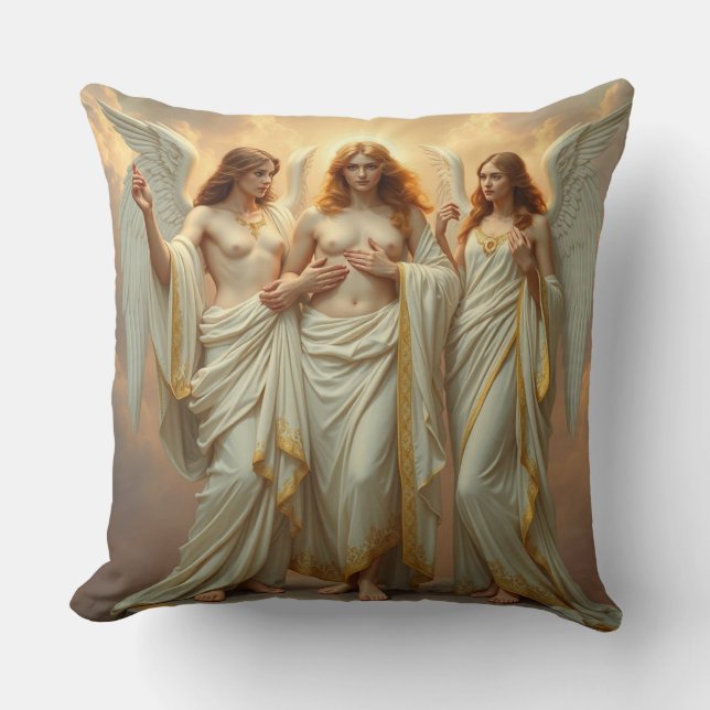„Die drei heiligen Schutzengel“ Kissen (Vorderseite)