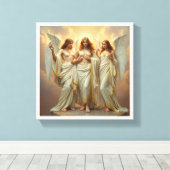 „Die drei heiligen Schutzengel“ Leinwanddruck (Insitu (Holzboden))