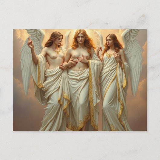 „Die drei heiligen Schutzengel“ Postkarte (Vorderseite)