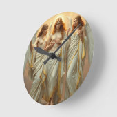 „Die drei heiligen Schutzengel“ Runde Wanduhr (Winkel)