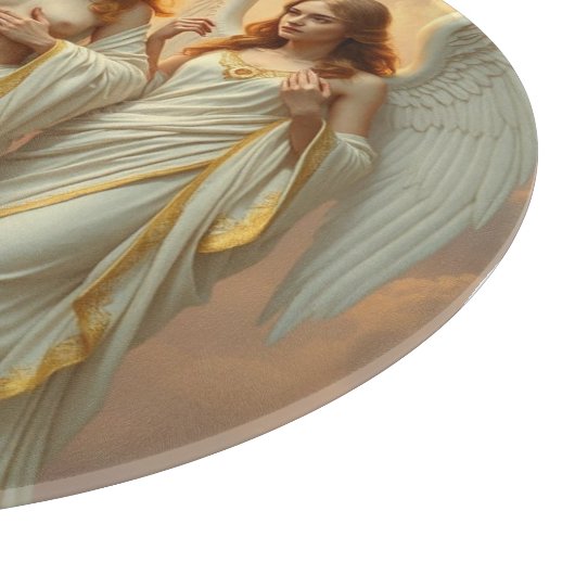 „Die Drei Heiligen Schutzengel“ Schneidebrett (Ecke)