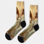 „Die drei heiligen Schutzengel“ Socken (Linkes Detail)