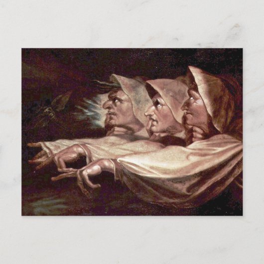 Die drei Hexen Englisch - die merkwürdigen Schwest Postkarte (Vorderseite)