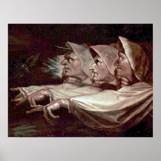 Die drei Hexen von Henry Fuseli Poster (Vorne)