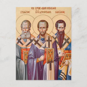 Die drei Hierarchen orthodoxe christliche Ikone Postkarte
