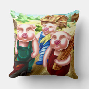 Die drei kleinen Schweine Wurfkissen Kissen