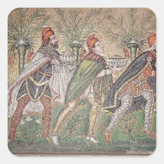 Die drei Könige Quadratischer Aufkleber (Vorderseite)