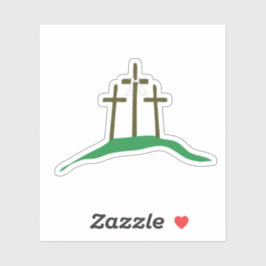 Die drei Kreuze Jesus Christus ist auferstanden! Aufkleber