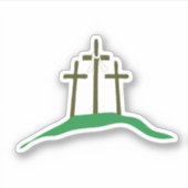 Die drei Kreuze Jesus Christus ist auferstanden! Aufkleber (Vorderseite)