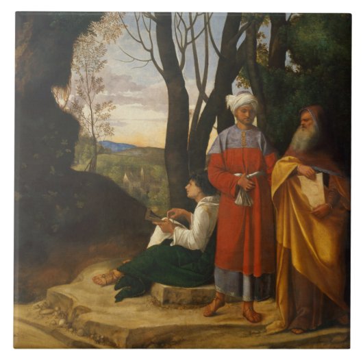 Die drei Philosophen (Weisen) (von Giorgione) Fliese (Vorderseite)