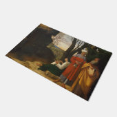 Die drei Philosophen (Weisen) (von Giorgione) Fußmatte (Schrägansicht)