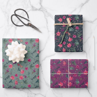 Die drei Poinsettias-Papiere Geschenkpapier Set