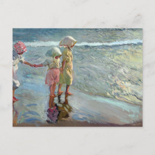Die drei Schwestern am Strand von Joaquin Sorolla Feiertagspostkarte
