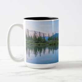 Die Drei Schwestern Berglandschaft Spiegelbild Zweifarbige Tasse