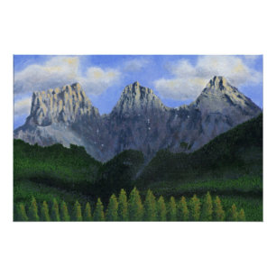 Die drei Schwestern in Canmore, Alberta, Kanada Poster