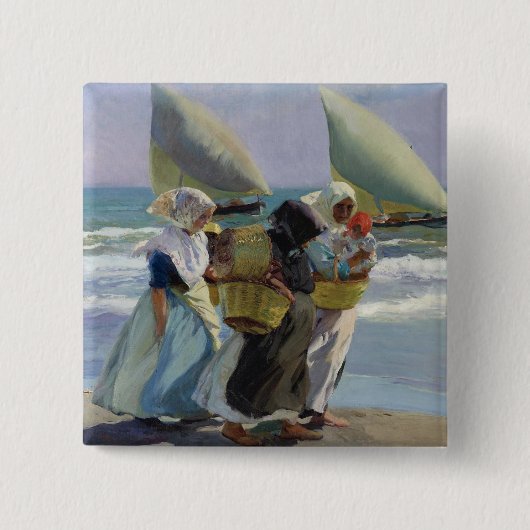 Die drei Segel - Joaquin Sorolla Button (Vorderseite)