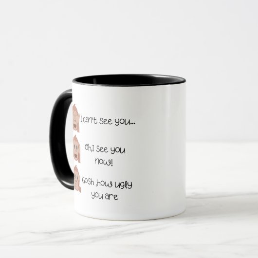 Die drei weise Affen lustig Mug Tasse (Vorderseite Links)