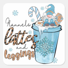 Die drei wichtigsten Dinge im Winter Quadratischer Aufkleber