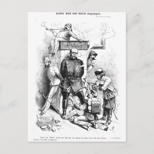 Die Dreierallianz von "Bismarck" Postkarte (Vorderseite)