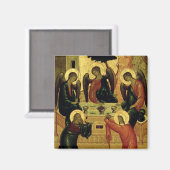 Die Dreifaltigkeit der Heiligen, Novgorod-Schule,  Magnet (Vorderseite/Rückseite)