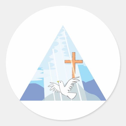 Die Dreifaltigkeit - Gott der Vater Sohn und Heili Runder Aufkleber (Vorderseite)