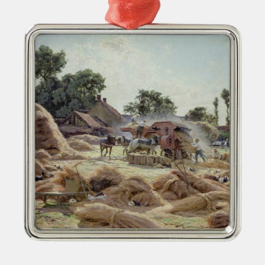 Die Dreschmaschine 1896 Silbernes Ornament (Vorne)