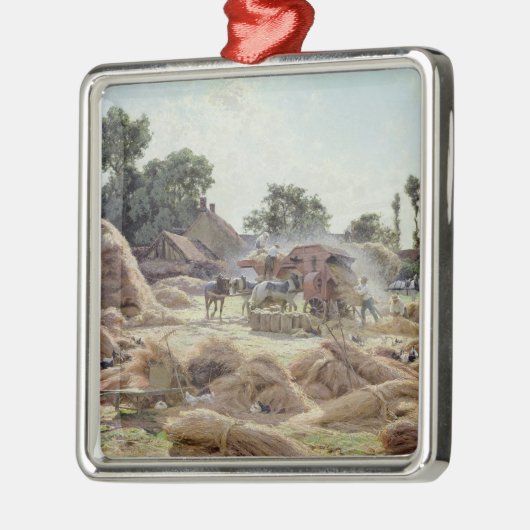 Die Dreschmaschine 1896 Silbernes Ornament (Links)