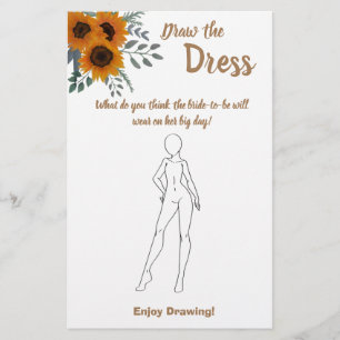 Die Dress Brautparty Game Card Sonnenblumen gezeic Flyer