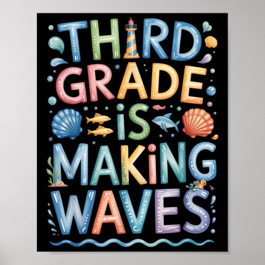 Die dritte Klasse macht Wellen zurück zu den Schul Poster (Vorne)